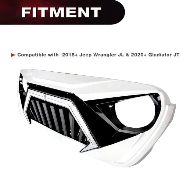 Front Goliath Grill with DRL Turn Signal for 2018 Wrangler JL and 2020 Gladiator JT