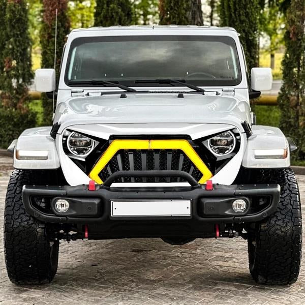 Front Goliath Grill with DRL Turn Signal for 2018 Wrangler JL and 2020 Gladiator JT