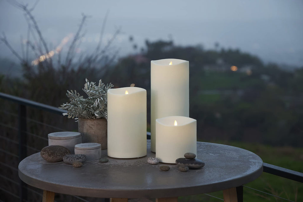 Ivory Moving Flame LED Pillar Candle 6x11