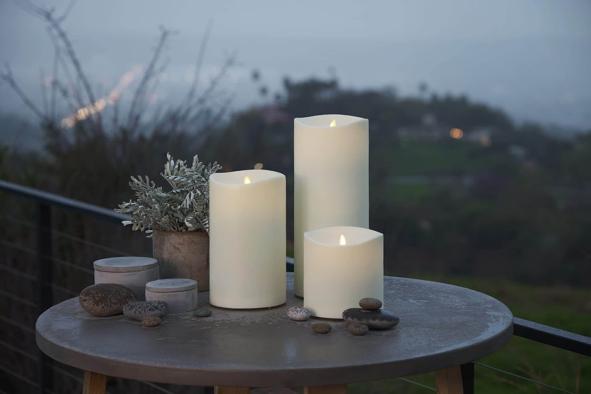Ivory Moving Flame LED Pillar Candle 6x11