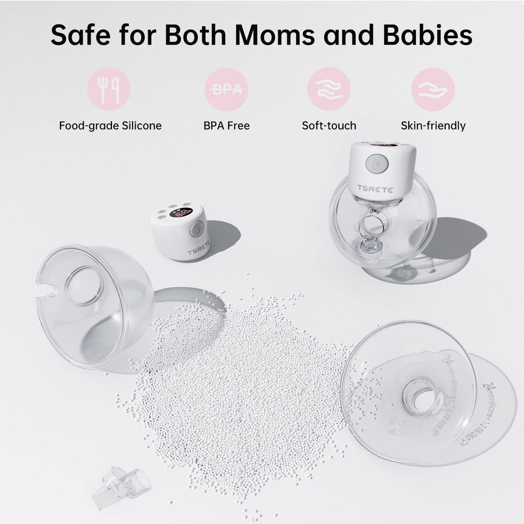 TSRETE Breast Pump, Double Wearable Breast Pump, Electric Hands-Free Breast Pumps with 2 Modes, 9 Levels, LCD Display, Memory Function Rechargeable Double Milk Extractor-24mm Flange, White Retail $62.00