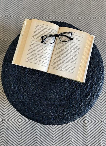 Scandilivin Homes Pouf Ottoman 100% Jute Braided Pouffe (20"x20"x10")