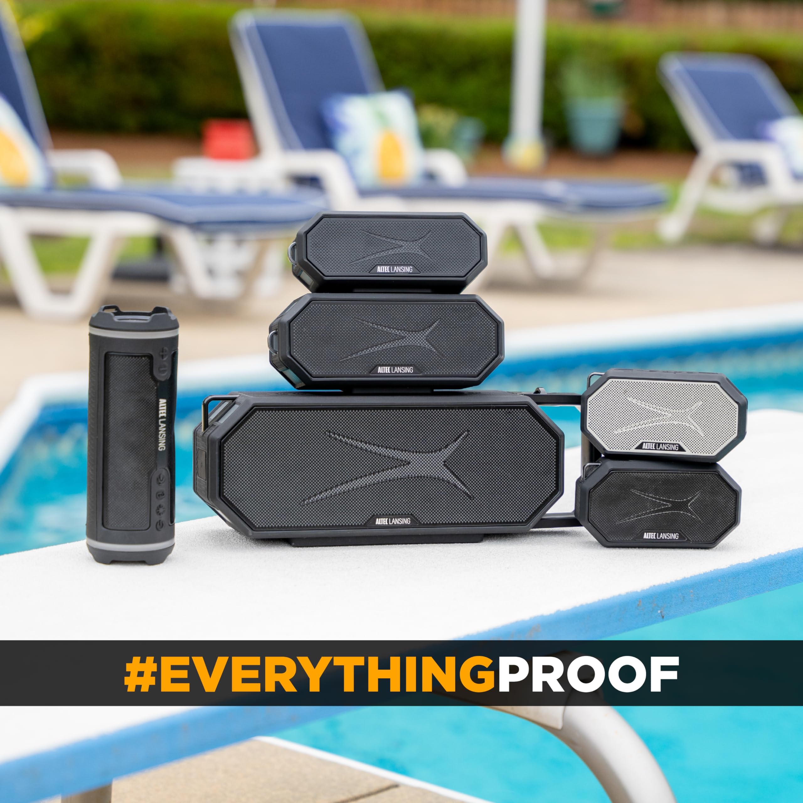 Altec Lansing HYDRAMINI 2.0 Portable Bluetooth Speaker IP67 Waterproof 12h Playtime Black