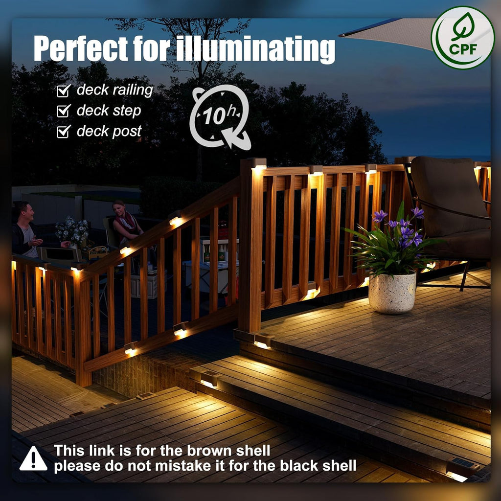 New As-Is SOLPEX 16 Pack Warm White Solar Deck Lights Outdoor Waterproof LED Retail $23.00