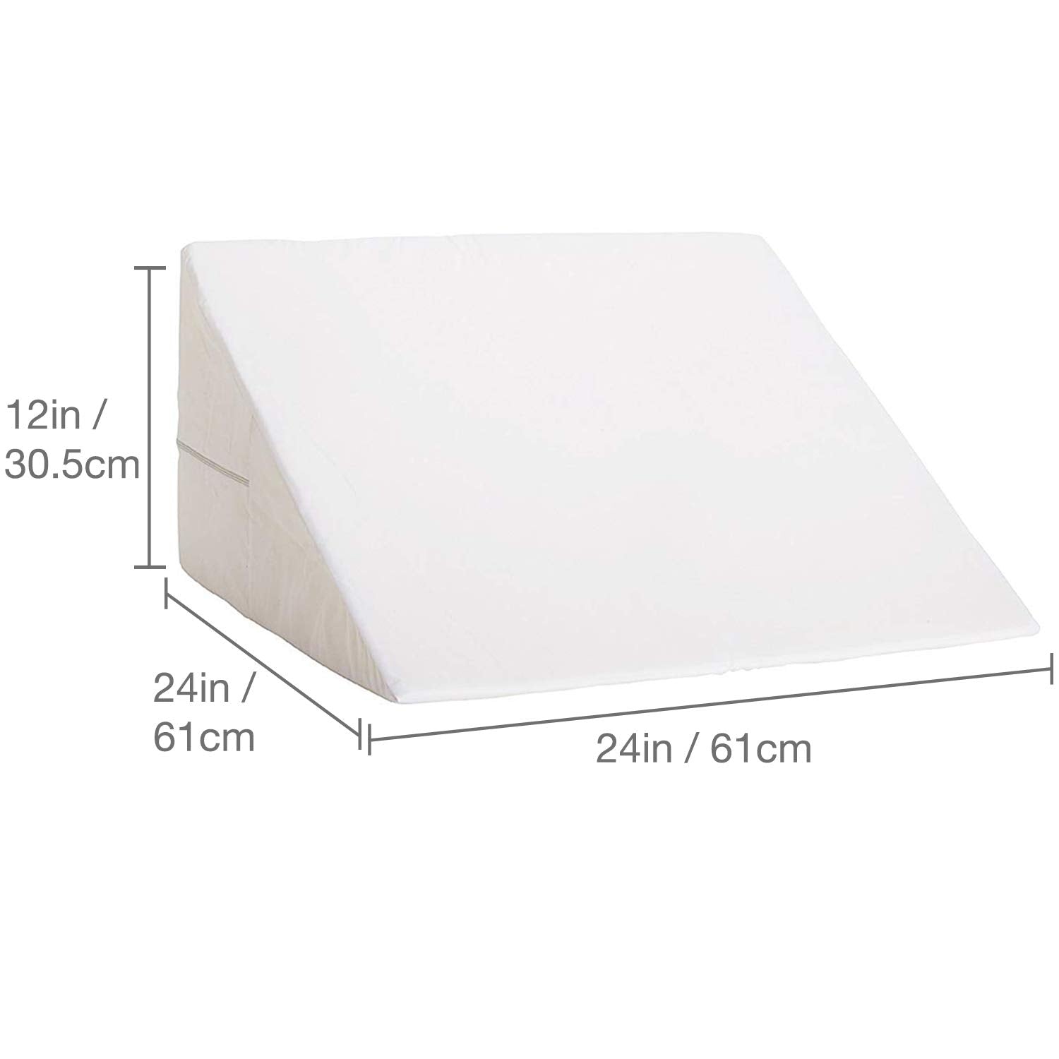 Bed Wedge Pillow  Triangle Wedge Elevated Incline 30 Degree 24x24x12 inches White