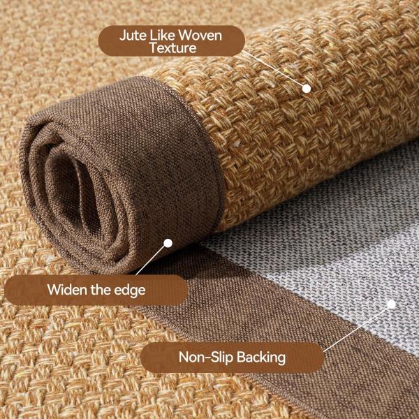Braided Non-Slip Runner Rug Brown 3x5 ft