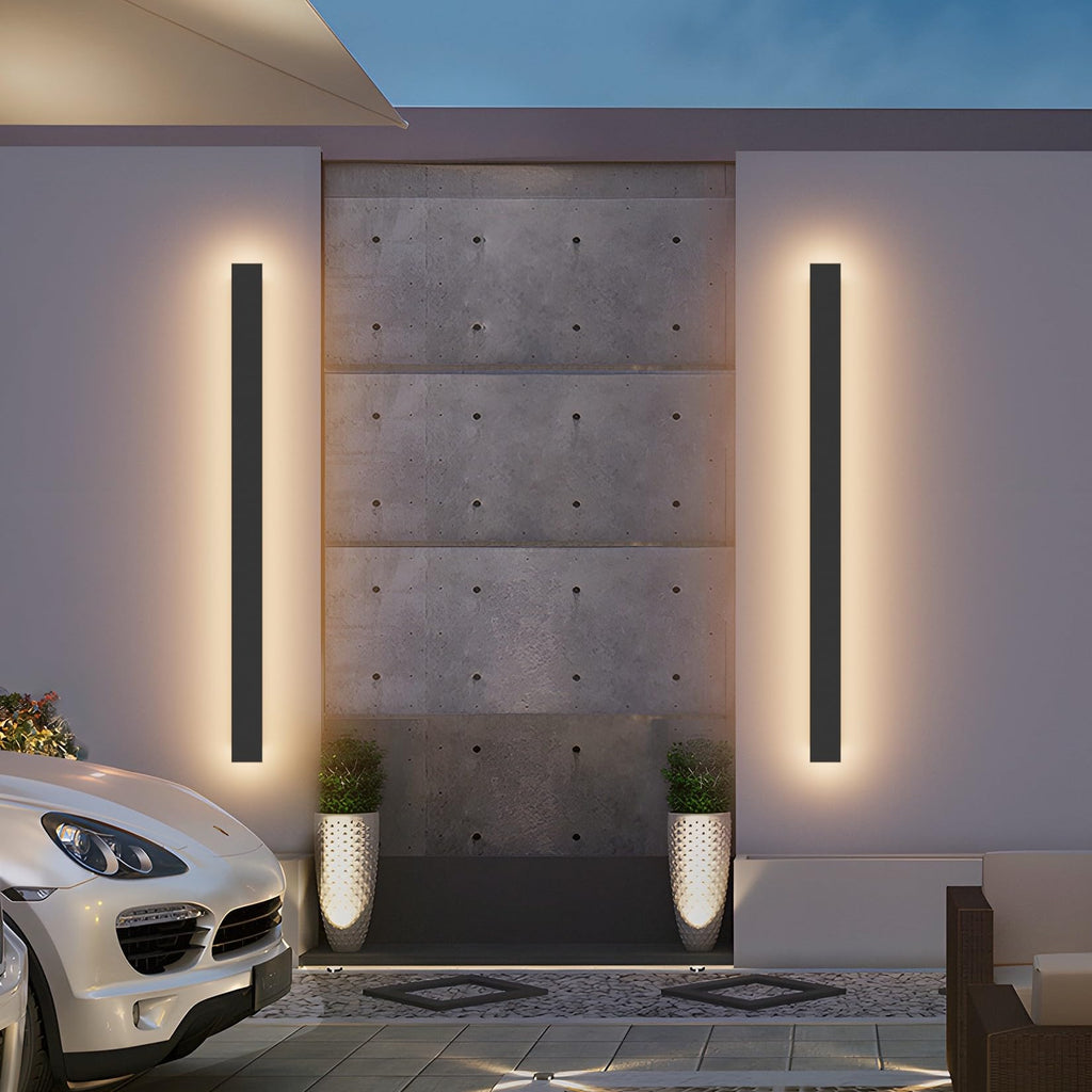 Black 2-Pack 31.5 24W IP65 Waterproof 3000K Outdoor LED Wall Lights