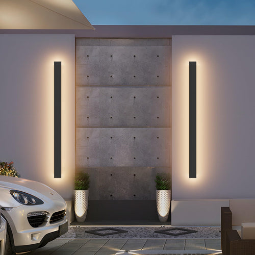 Black 2-Pack 31.5 24W IP65 Waterproof 3000K Outdoor LED Wall Lights