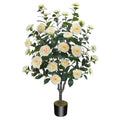 3-Inch Artificial Camellia Tree with 232 Leaves and 32 Flowers