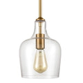 JEENKAE Modern Brass Glass Kitchen Pendant Lighting Rod-Hung Gold Pendant Light, 1-Light-1 Retail $83.00