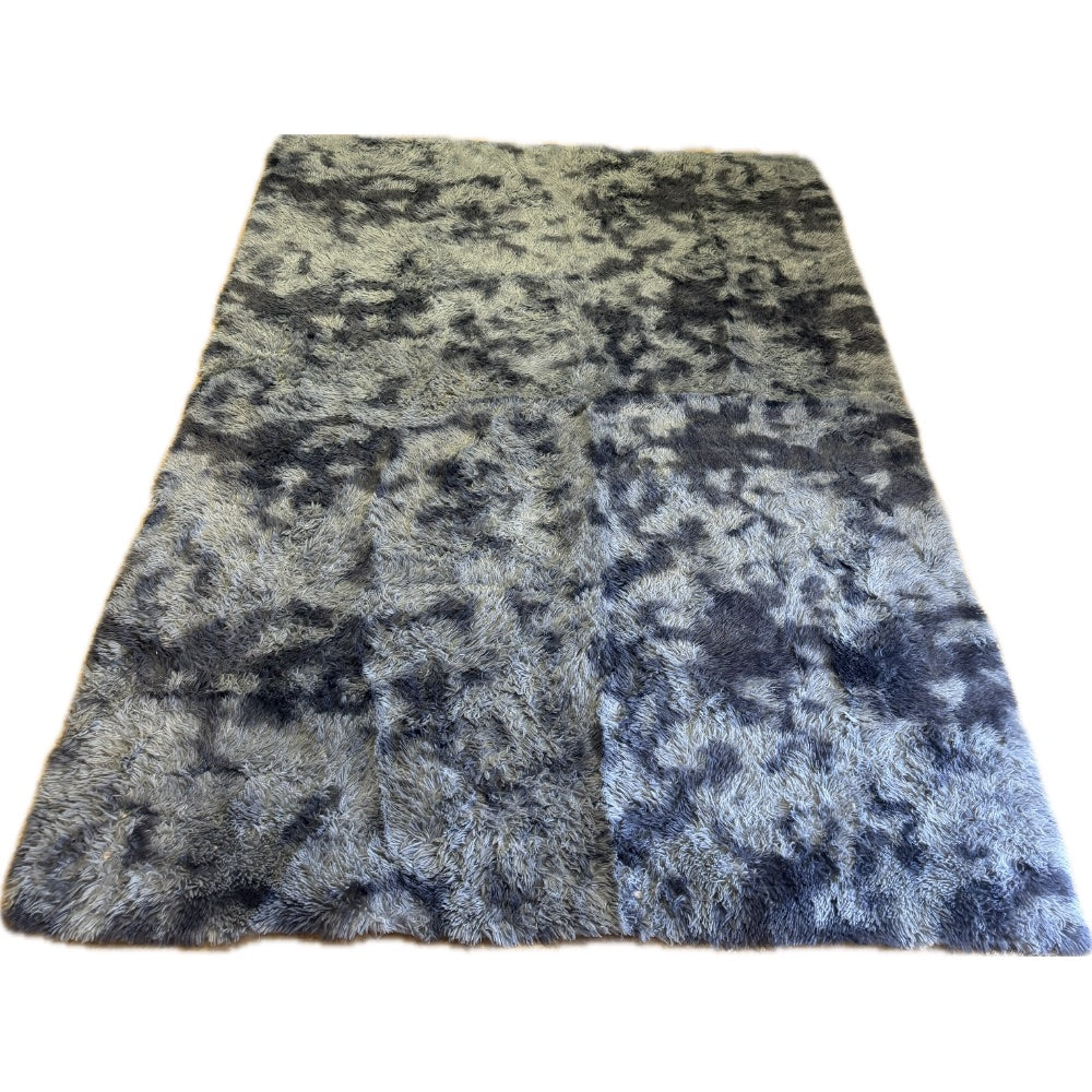 Gray Abstract Pattern Plush Shag Rug 88 x 107