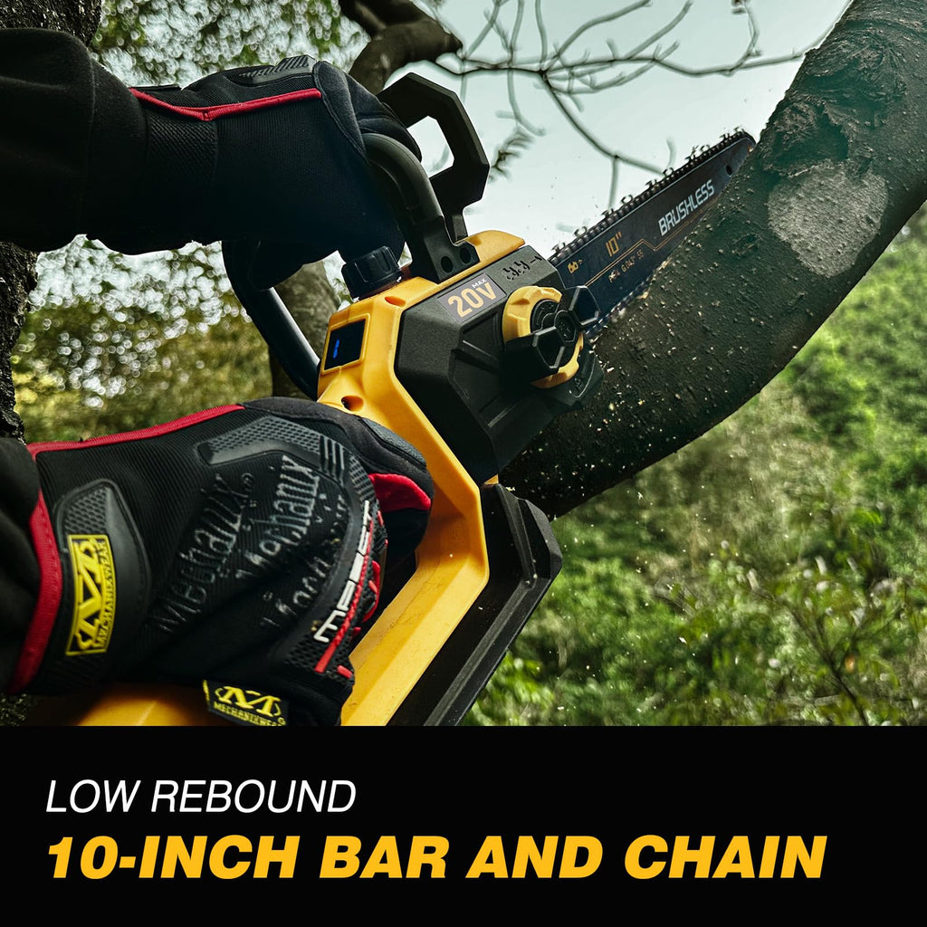 2-IN-1 Cordless 10-Inch Pole Saw & Chainsaw Compatible with DEWALT 20V MAX* Battery, Total Reach of Max 14.5ft, Electric Pole Saw for Tree Trimming Pruning (Tool Only-Battery & Charger not included)