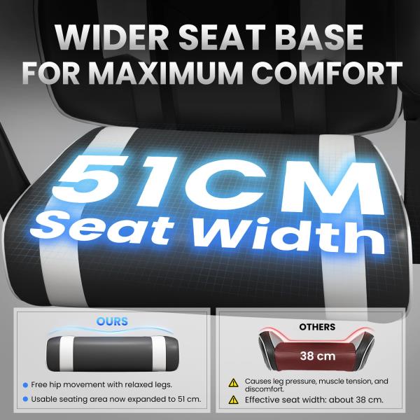 Ergonomic Video Gaming Chair for Adults with Footrest Arctic White