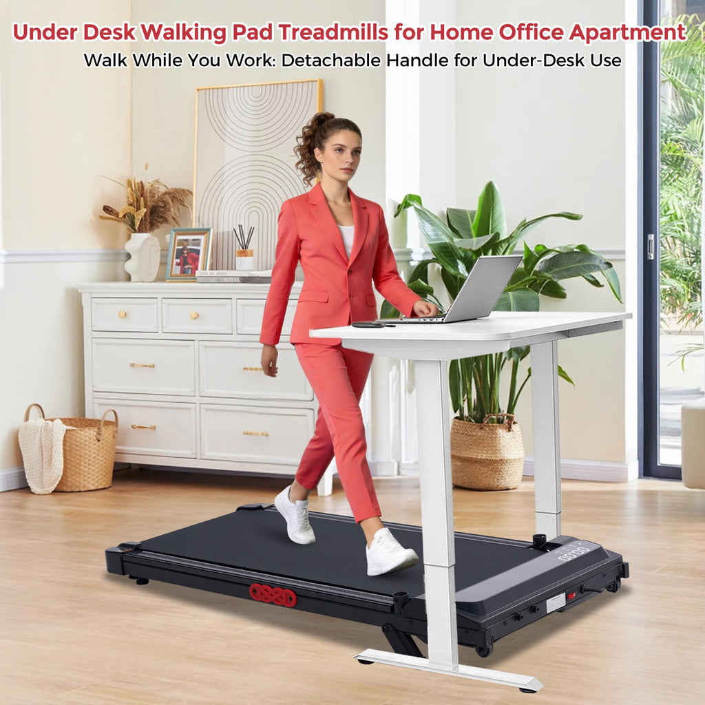 Foldable Walking Pad Treadmill Black 12 Programs 3.5HP Motor 400lb Capacity