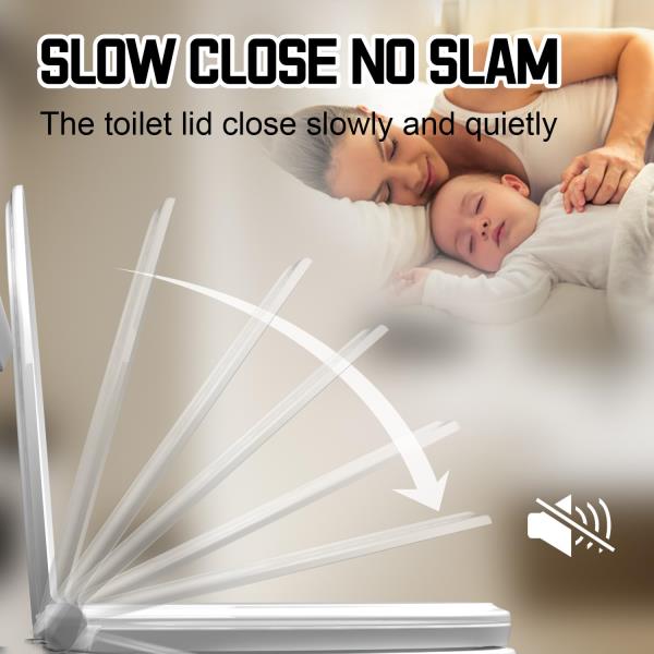 Elongated Oval Toilet Seat Slow Close Metal Hinges 18.5 White $35.00
