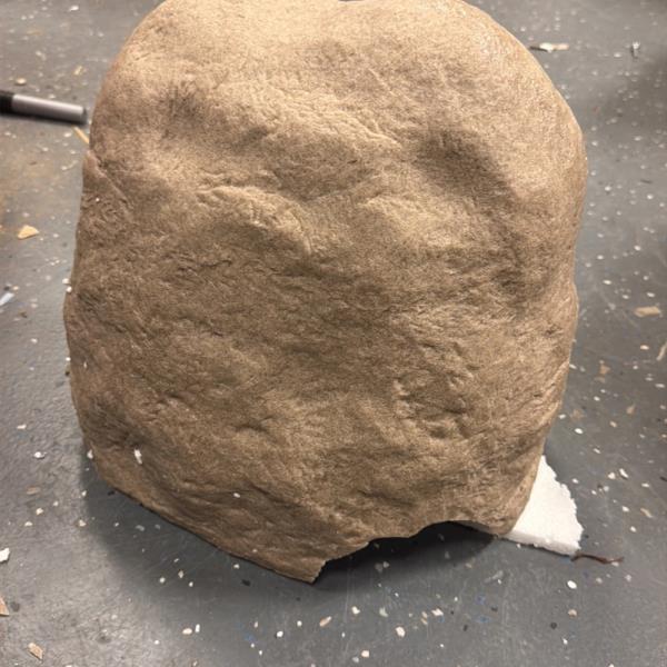 Medium Faux Landscape Rock Cover for Yard Utilities 12 in L  14.5 in W  14 in H Sandstone