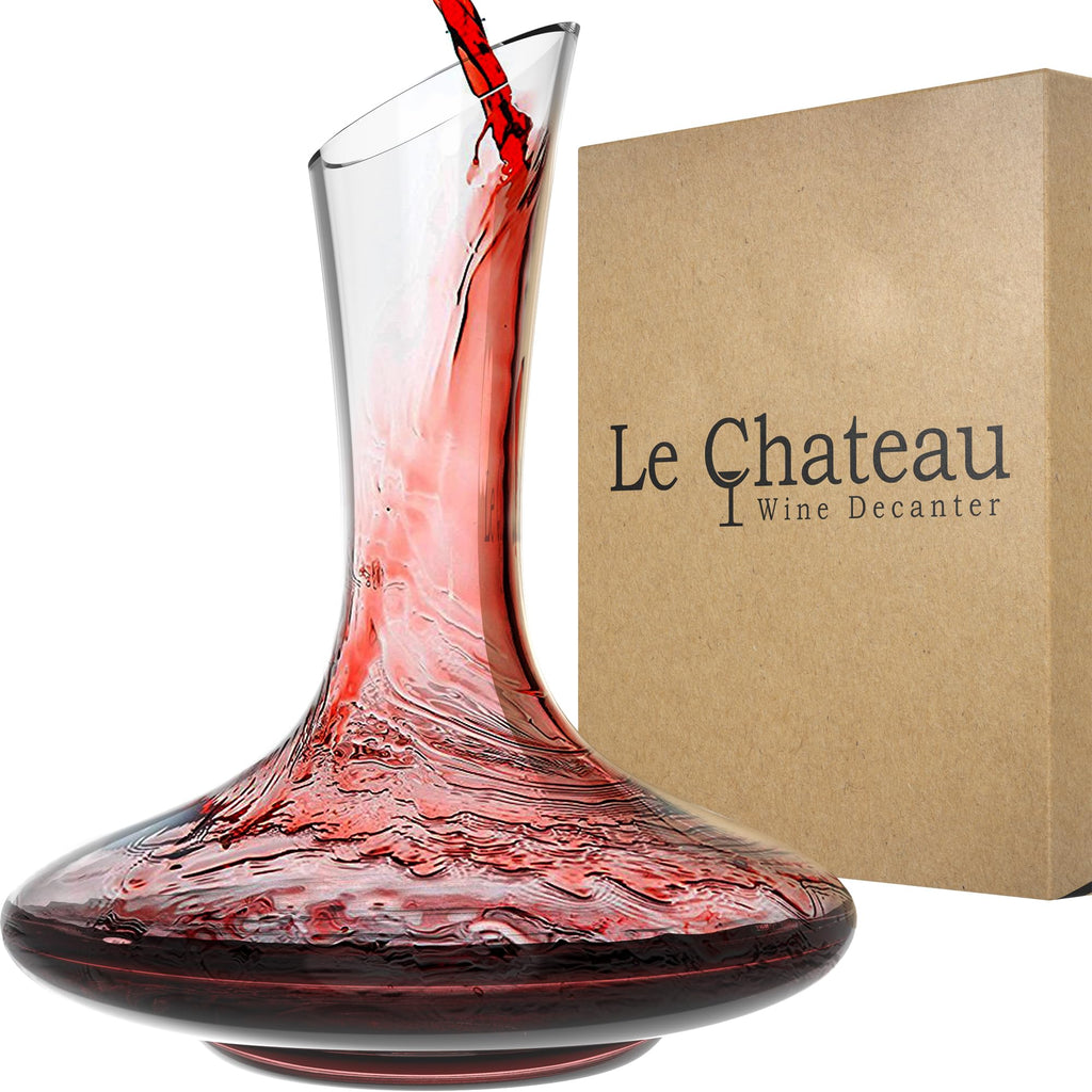 Hand-Blown Lead-Free Crystal Wine Decanter with Aerator 750ml Clear