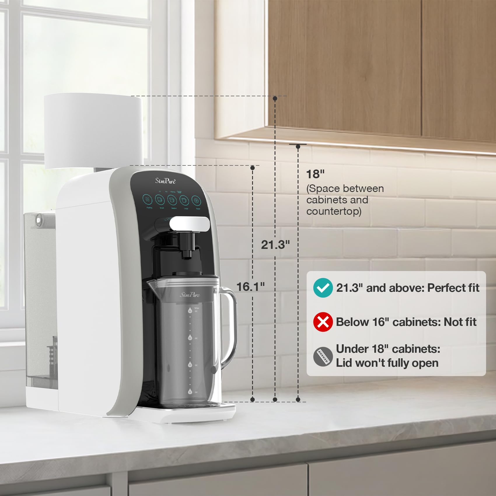 SimPure Y7T-A Countertop Reverse Osmosis Water Filter, NSF/ANSI 58 Certified, 5 Stage RO Water Filtration System, Water Purifier for Home, No Installation, 4: 1 Pure to Drain, pH+ Balanced ALK Taste Retail $299.00