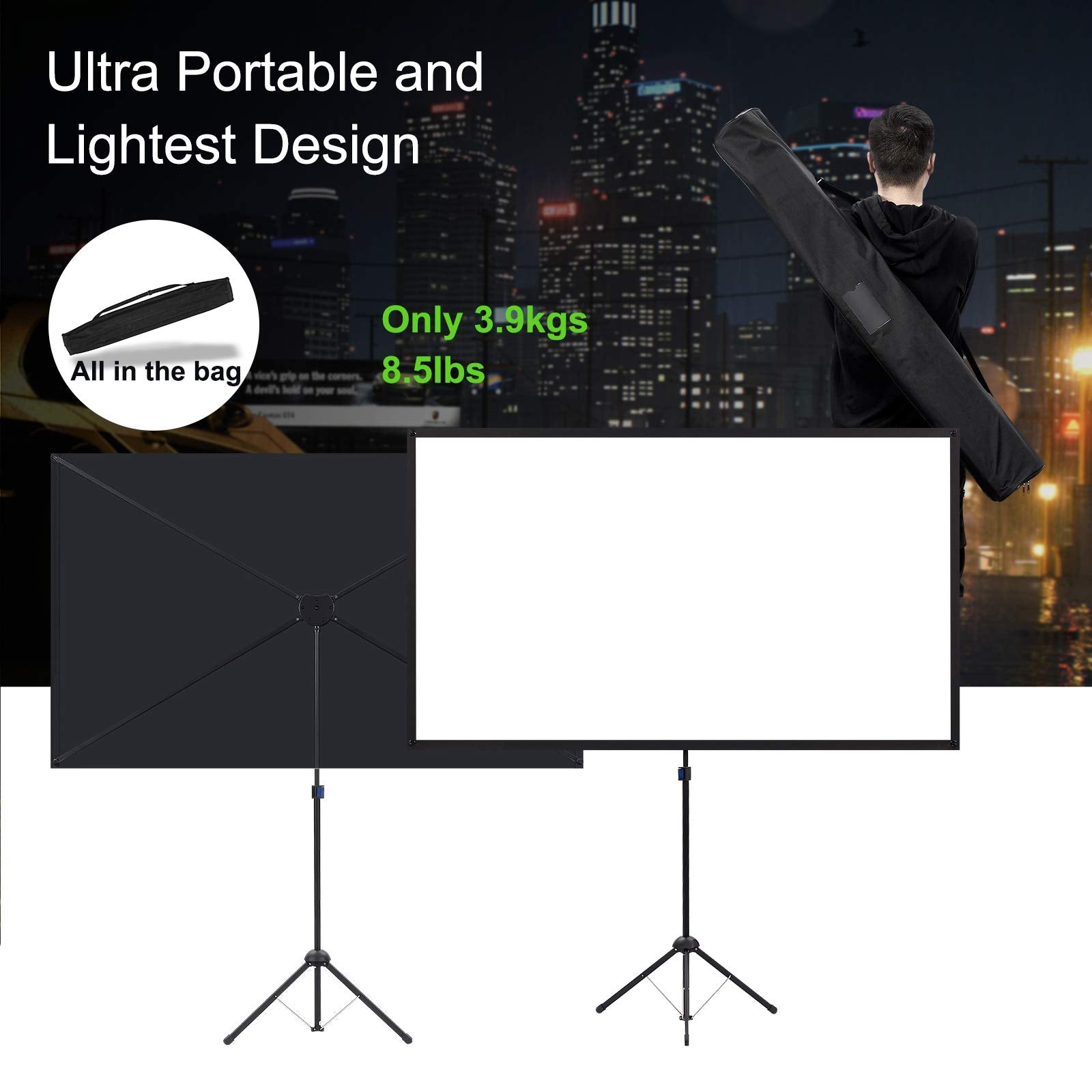 excelimage 80in Home Theater Projector Screen