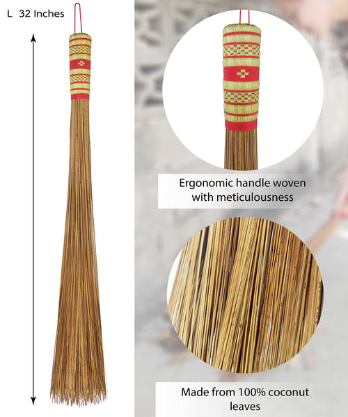 AW BROOMS 32in Natural Coconut Leaf Broom