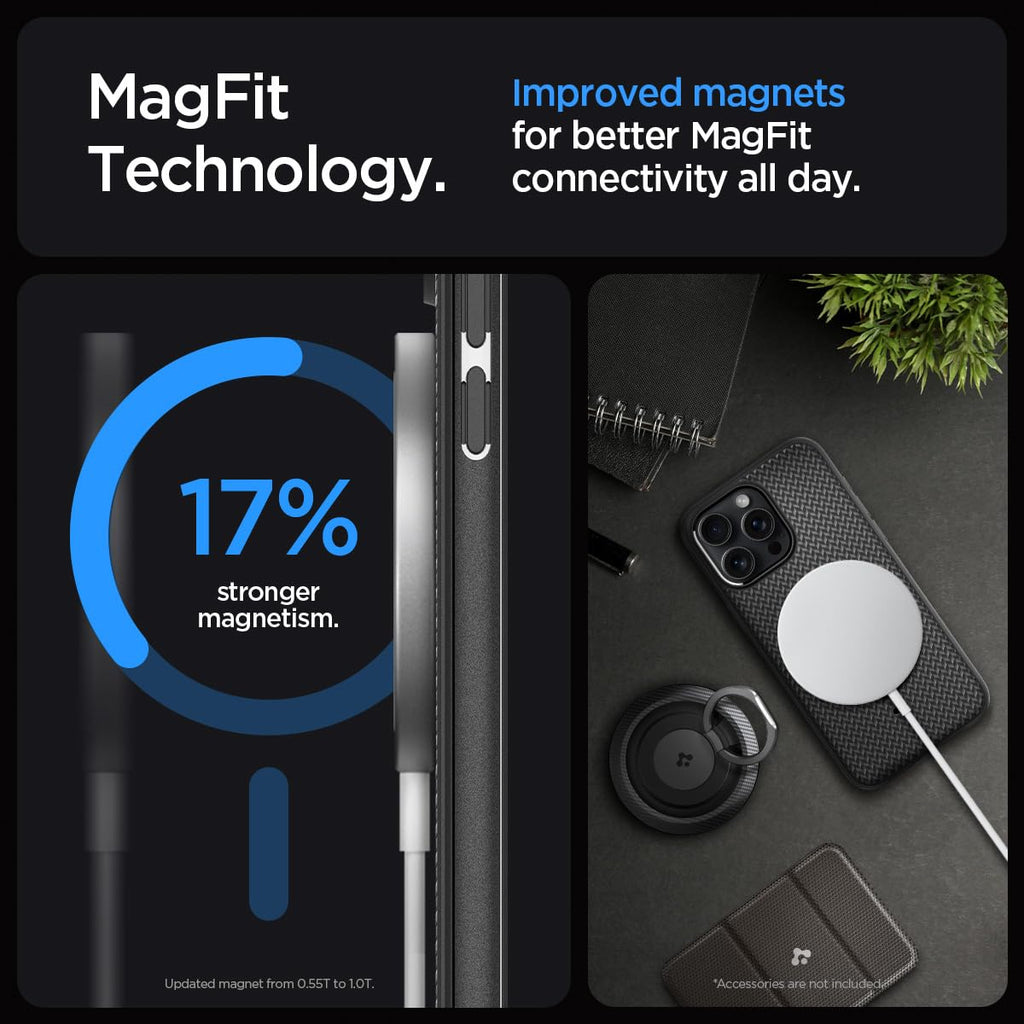 Spigen Mag Armor MagFit Case for iPhone 15 Pro Max MagSafe Compatible Navy Blue