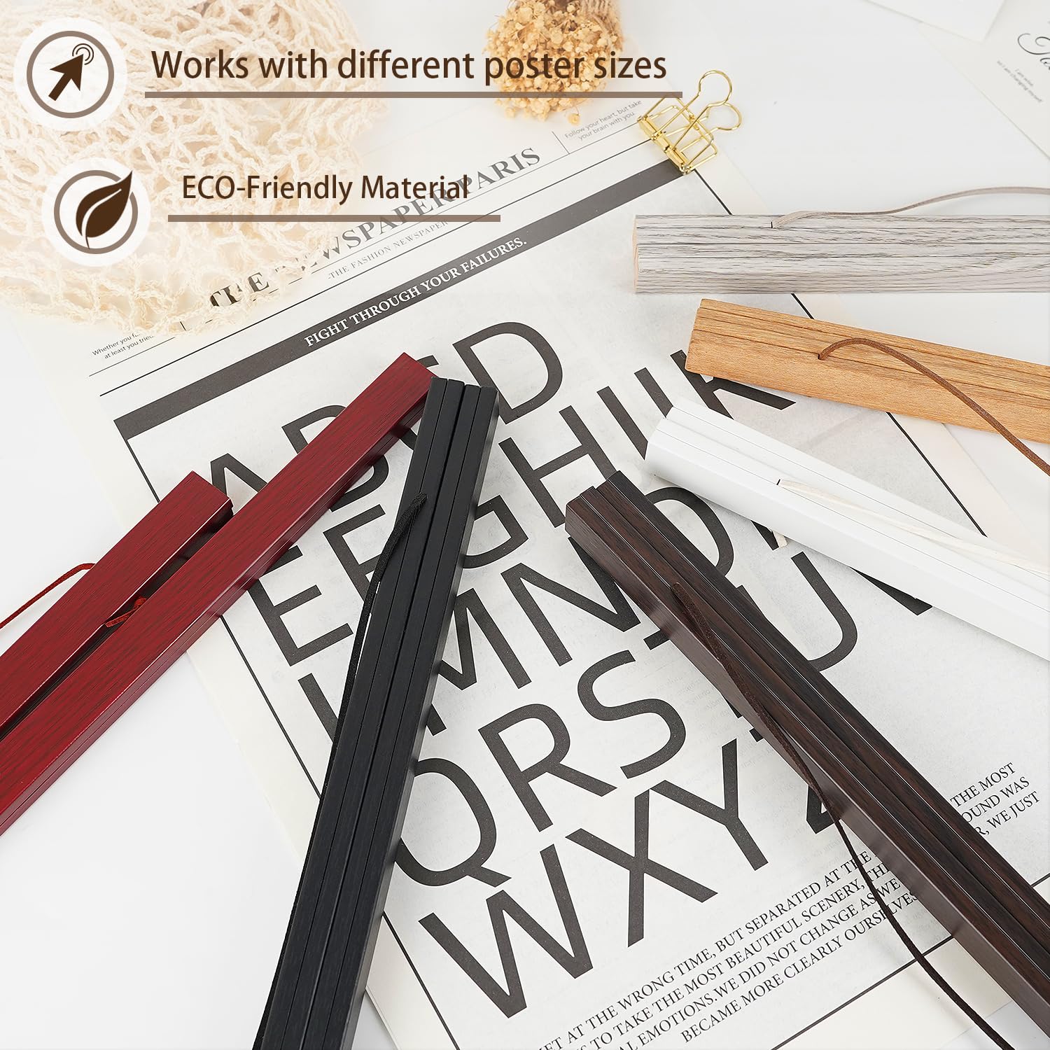 Artmag Magnetic Poster Hanger Frame, 23x35 23x34 23x23 Light Wood Wooden Magnet Canvas Artwork Print Poster Hangers Frames Hanging Kit (Black, 23") Retail $20.00