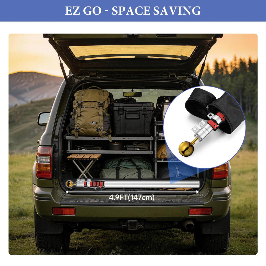 Yeshom 20ft Telescopic Flag Pole Kit with 3'x5' US American Flag & Ball Top Sleeve Set Aluminum Telescoping Flagpole Fly 2 Flags for Outdoor Tailgate Camper RV Tire Mount Inground Outside House Retail $99.00