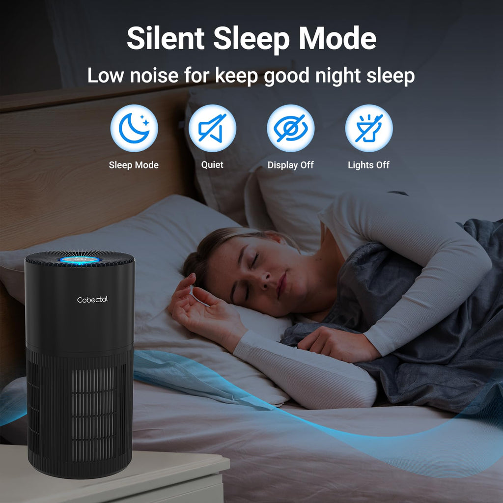Black Portable H14 HEPA Aroma Air Purifier ZQA-6000A for 1650 sq ft