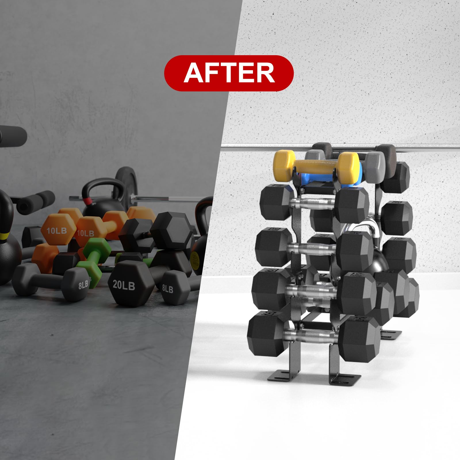 New As-Is JOLISTEN 5-Tier 450LBS Capacity Dumbbell Rack Black Weight Storage Organizer Retail $59.00