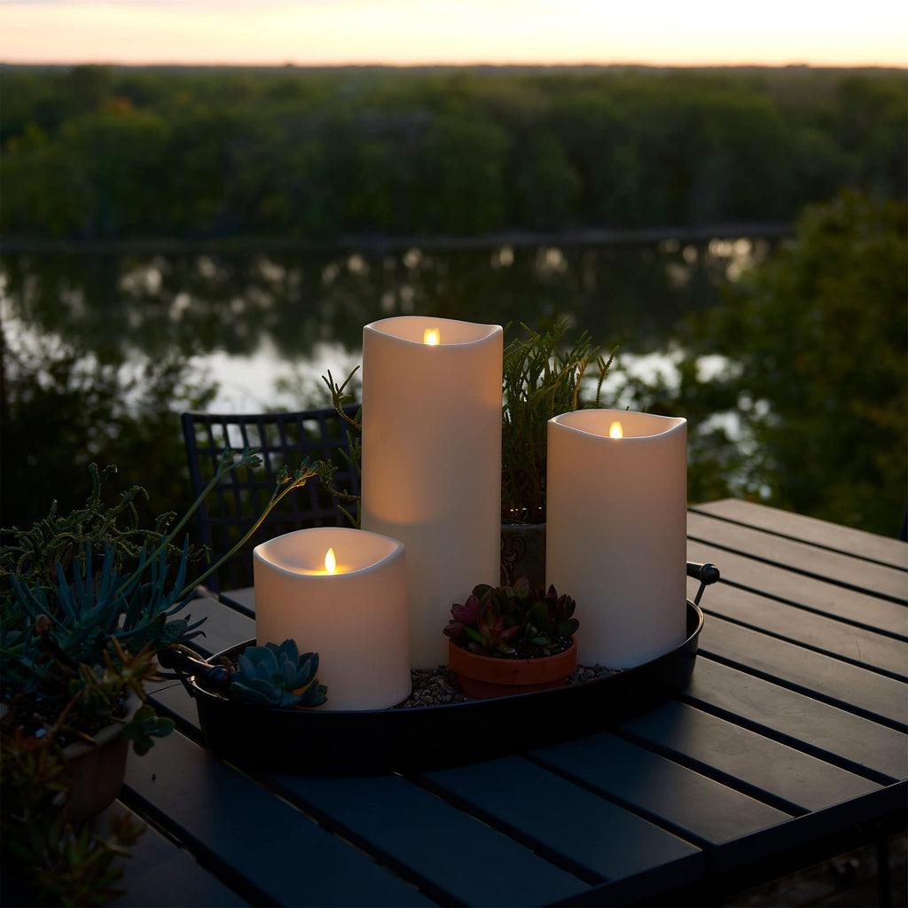 Ivory Moving Flame LED Pillar Candle 6x11