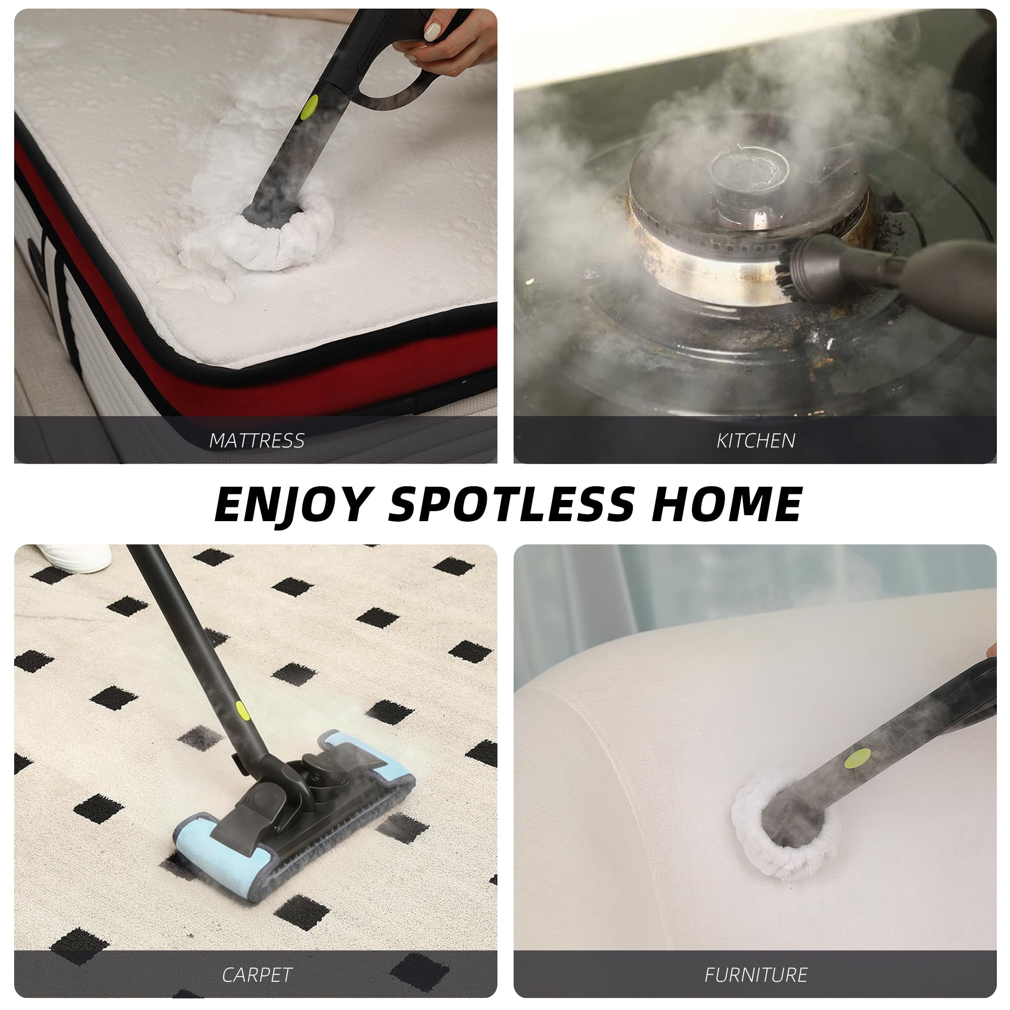 Grey 1500W Heavy-Duty Multipurpose Steam Cleaner