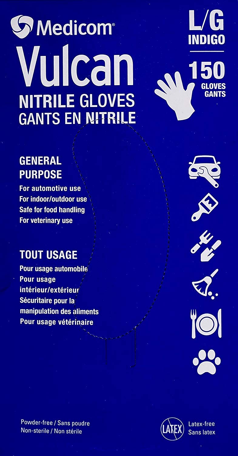 Vulcan Nitrile Gloves 150 Count Large White Retail $20.00
