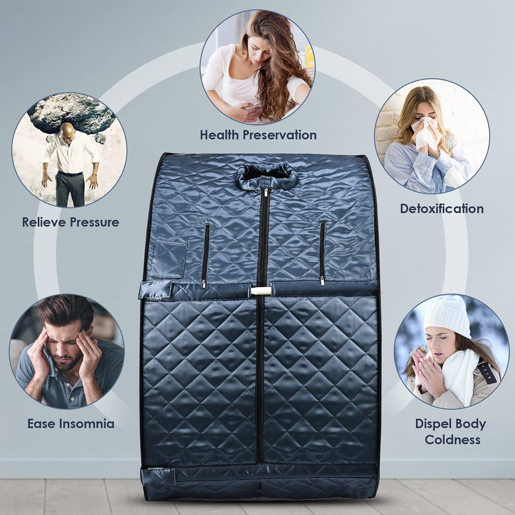 New Sunakie Portable Foldable 800W Personal Steam Sauna w Remote Retail $159.00