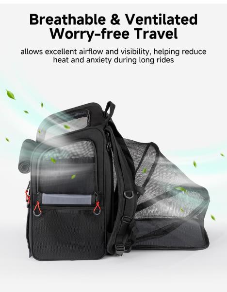 Expandable Motorcycle Pet Carrier Backpack for Small Dogs and Cats Under 17 lbs
