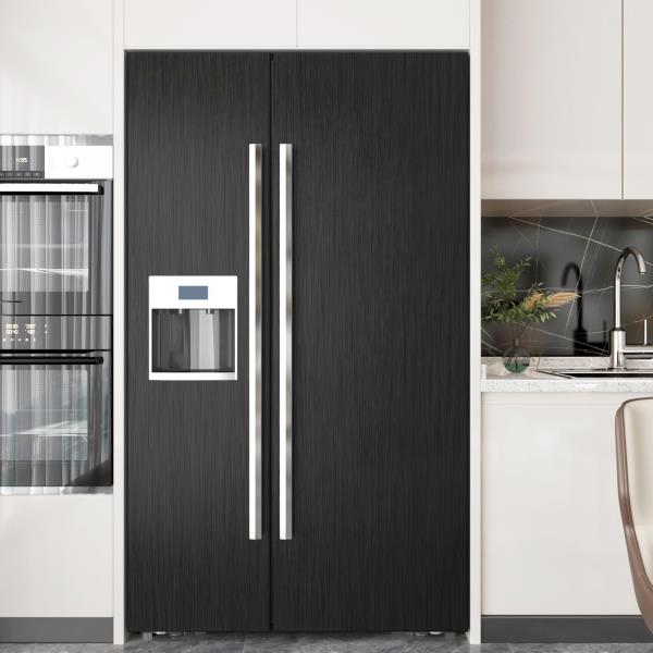Black Stainless Steel Peel and Stick Wallpaper for Cabinets and Countertops 24118