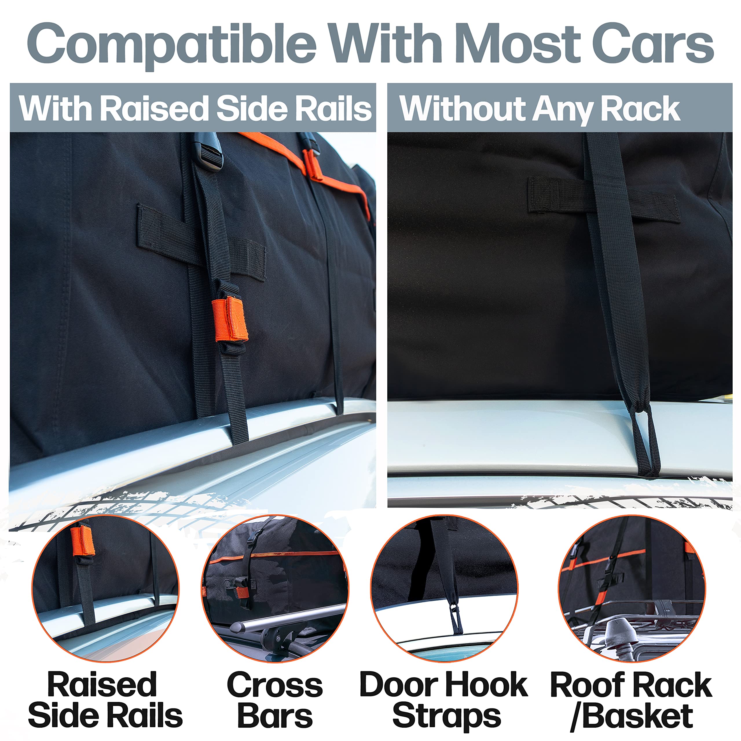 RoofPax XXL 28 cuft Car Rooftop Cargo Carrier Bag Extra Waterproof Car Roof Storage with 10 Heavy Duty Tie Down Straps and 4 Hooks Roof Bag Cargo Carrier for Top of Vehicle with/Without Rack Retail $189.00