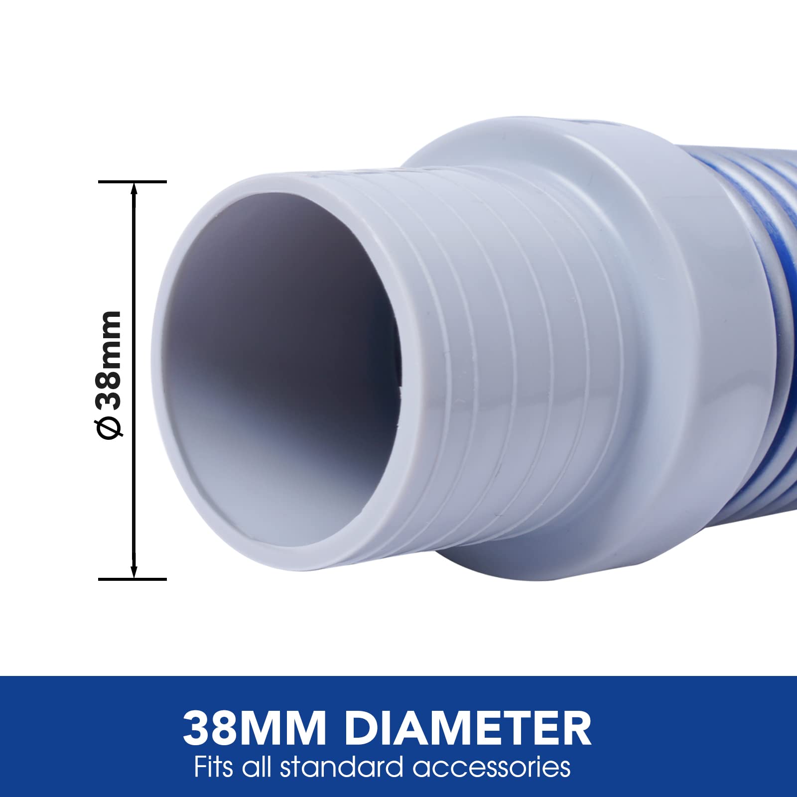 Gray-Blue 8-Piece 1.5-inch Automatic Pool Vacuum Hose Retail $49.00