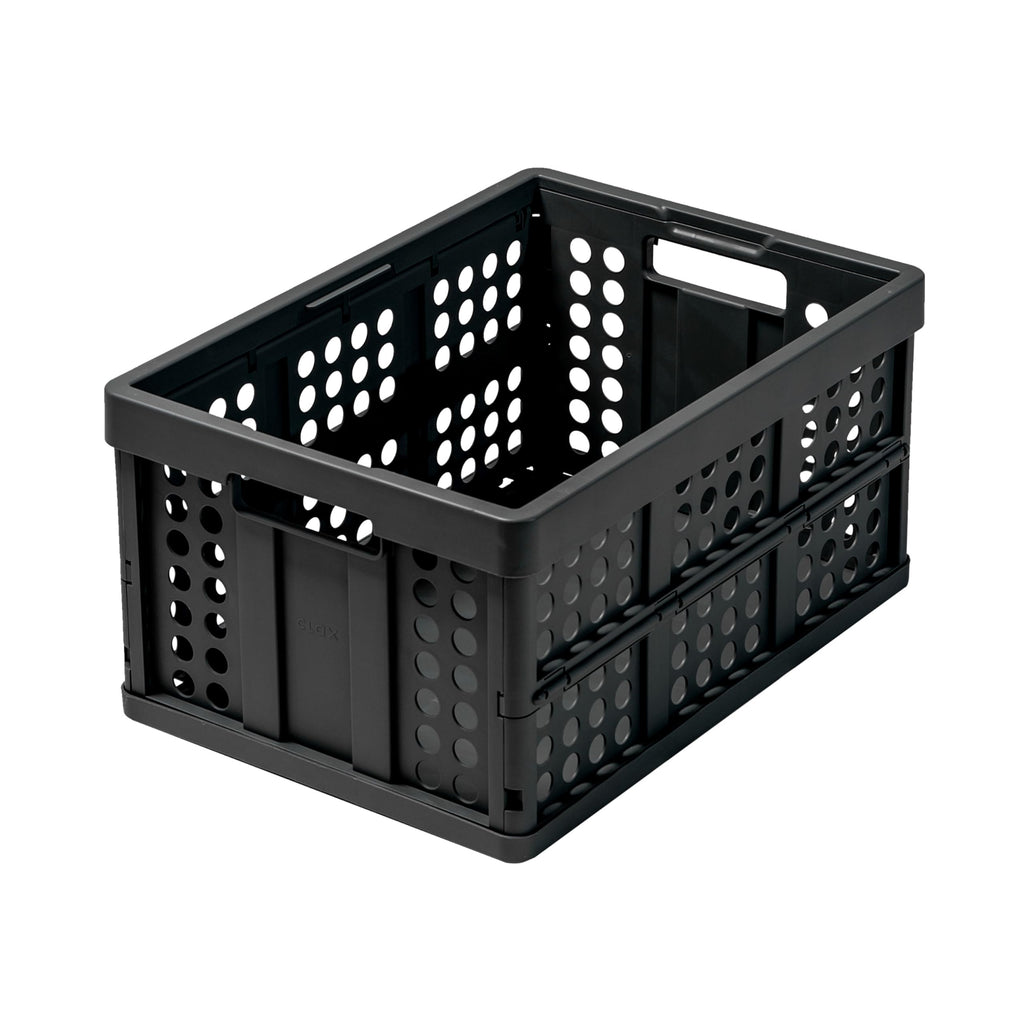 As-Is Clax Folding Crate - 48 qt 12 gal Capacity Made in Germany Black Retail $39.00