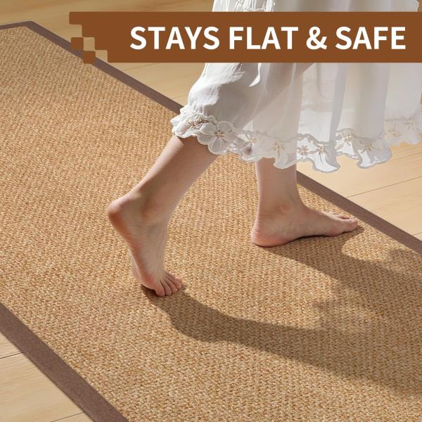 Braided Non-Slip Runner Rug Brown 3x5 ft