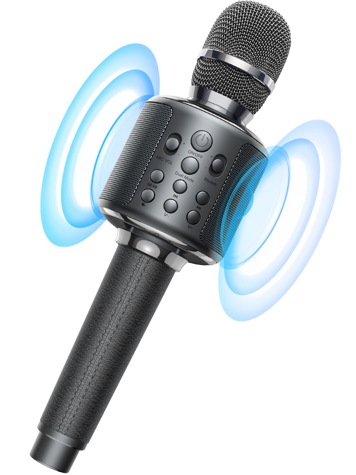 Wireless Bluetooth Karaoke Microphone Built-in Speaker 10H Playback Duet Mode Gray Retail $35.00