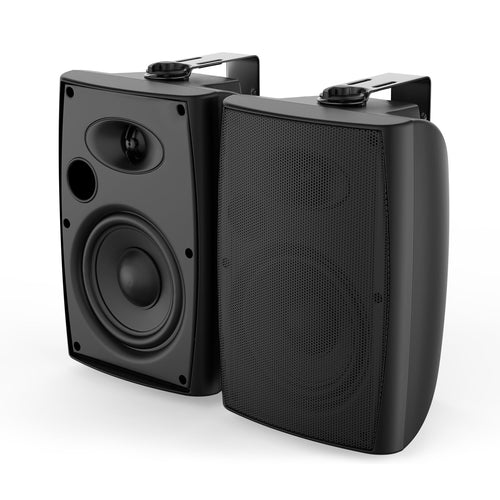 5 Inch Passive Outdoor Waterproof 400W 2-Way Wall Mount Speakers - Black $81.75