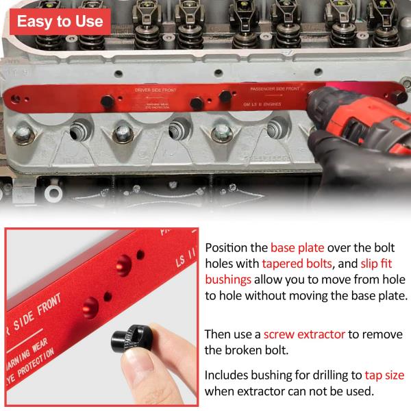 Exhaust Manifold Drill Template Tool Kit for GM LS III 4.8L 5.3L 6.0L Engines 1999-Newer