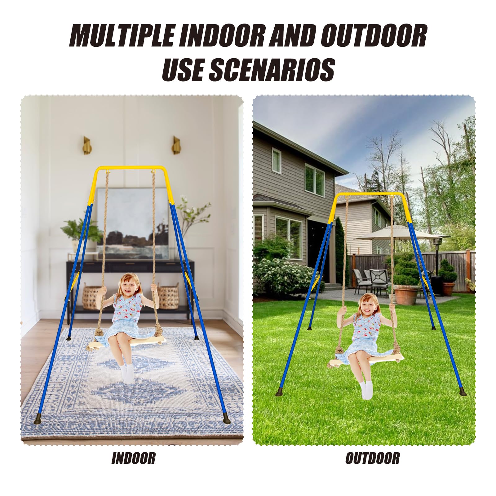 Swing Stand, Metal A-Frame Hammock Chair Stand, Foldable Baby Swing Frame, Easy to Assemble & Store, Indoor/Outdoor Swing Stand for Toddler Baby Jumper Chair Retail $215