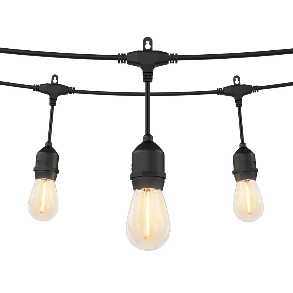 artika Blaze 20 LED Bulbs 42 ft Outdoor Solar String Lights - Dusk to Dawn - Matte Black Retail $45.00
