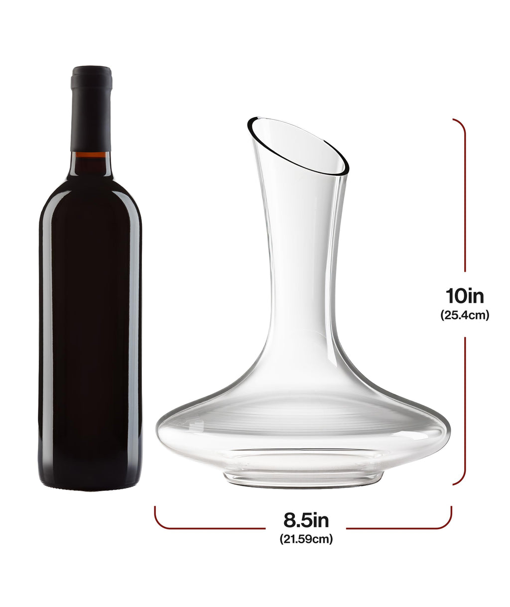 Hand-Blown Lead-Free Crystal Wine Decanter with Aerator 750ml Clear