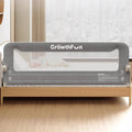 Foldable Bed Rail for Toddlers 71in Reinforced Carbon Steel Frame Breathable Cationic Fabric Grey