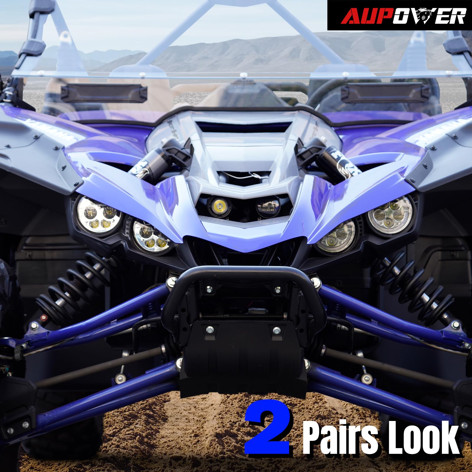 Black LED Headlights for Yamaha YXZ 1000R 2016-2021  Wolverine X2X4 2018-2021 2 Pcs