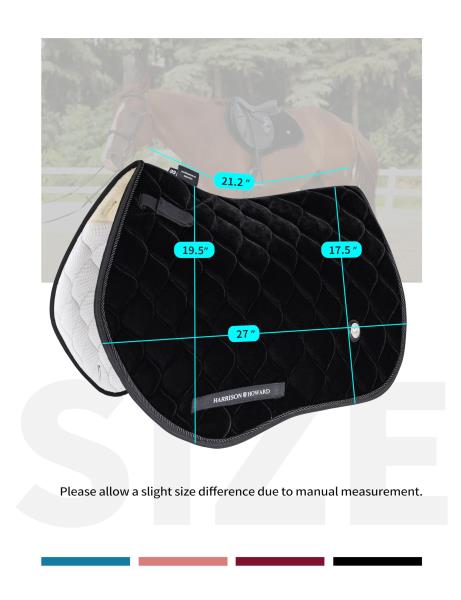 Close Contact Velvet Horse Saddle Pad for Jumping Black
