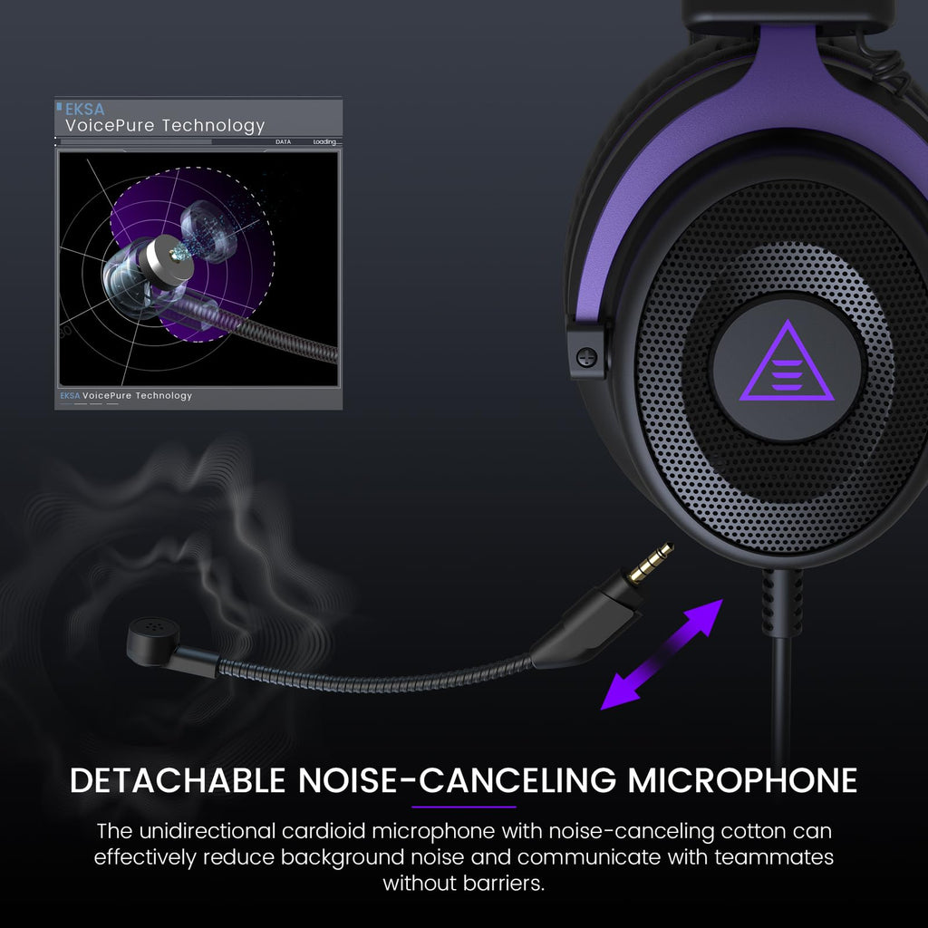 New Open-Box EKSA E900 Wired Detachable Noise-Canceling Mic 3D Surround Sound Gaming Headset Retail $33.00