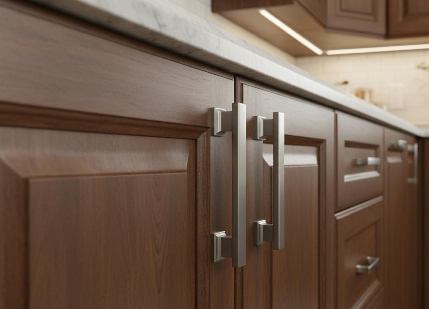 Pack Brushed Satin Nickel Cabinet Pulls 5 Inch 128mm Hole Centers AL3061SN